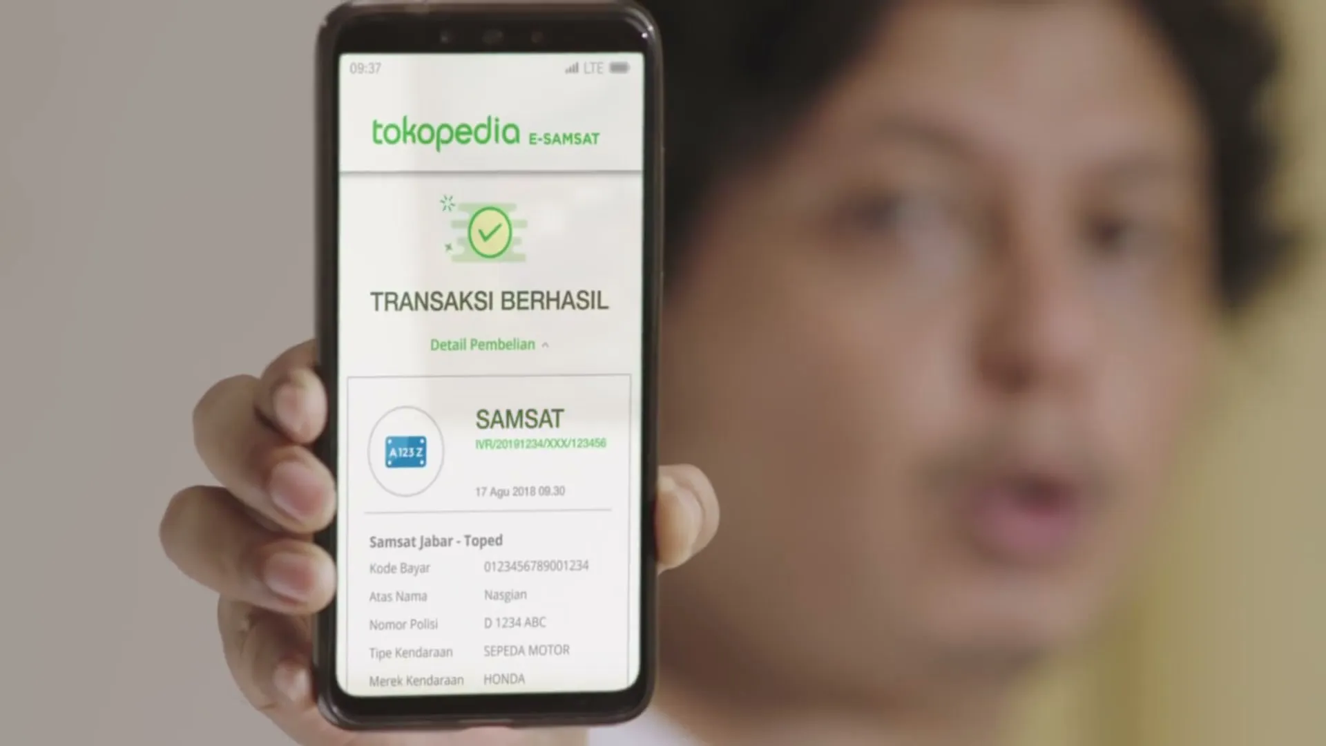 E-Samsat Tokopedia, Tokopedia, still 3